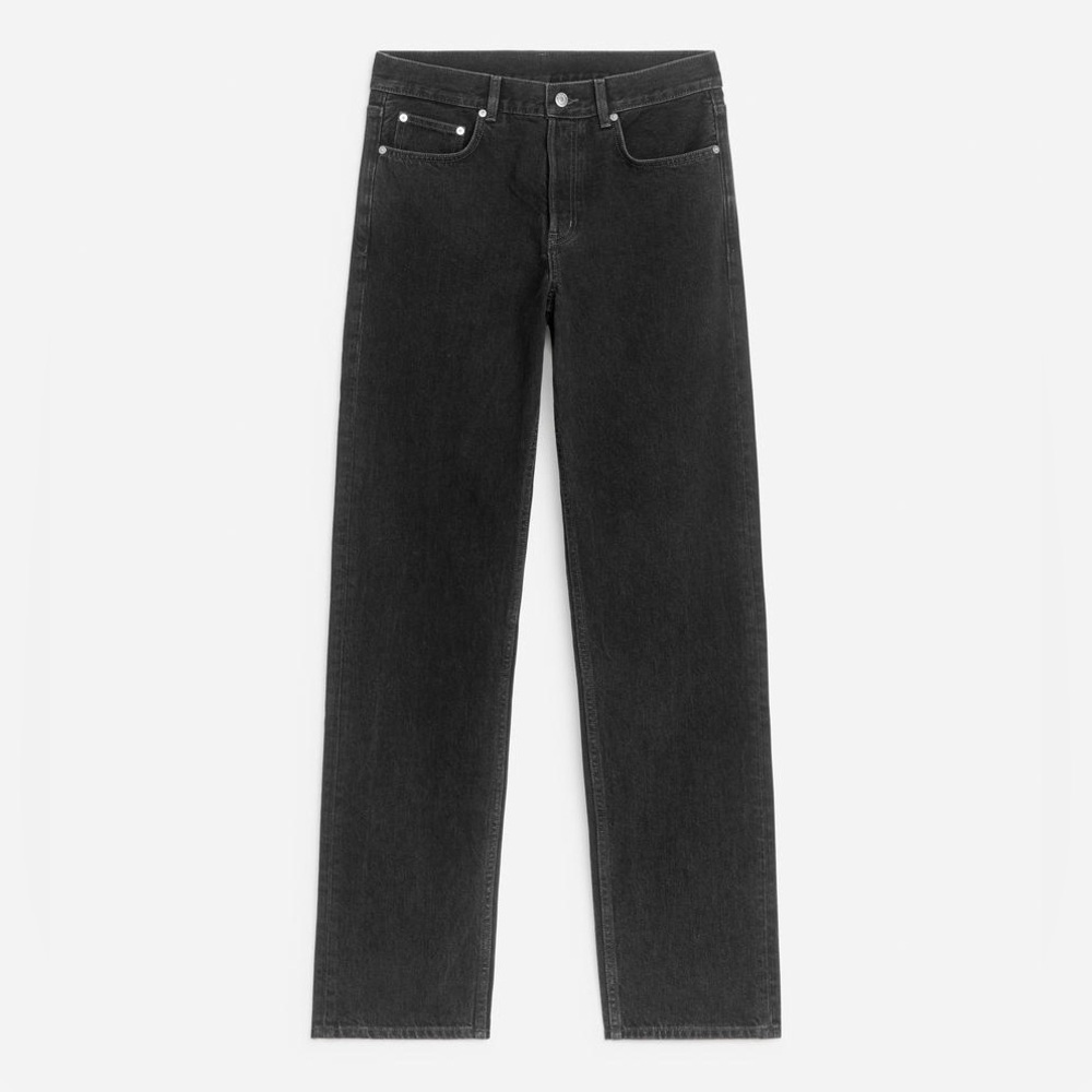 Arket Loose Organic Cotton Black Straight Leg Jeans Size 30/32 - Picture 4 of 15